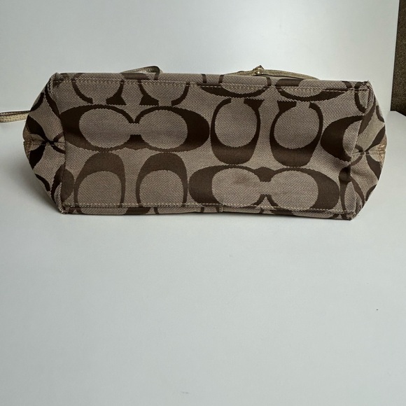 Coach Brown and Gold Signature Tote Bag 18798E Carry All - Picture 9 of 11